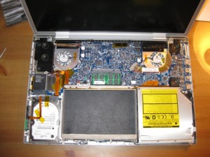 MacBook Pro 17" Top Case Off Overhead View